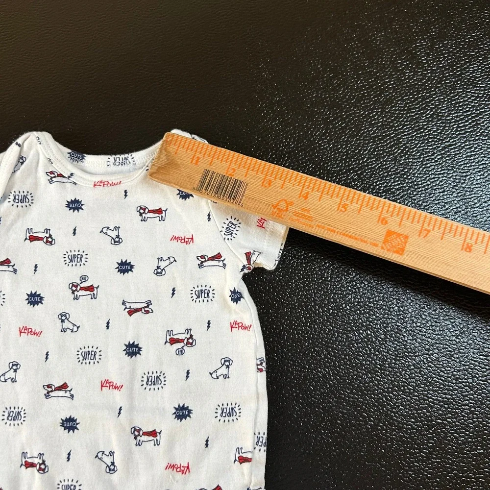 Carters Super Hero Dog Bodysuit Cute Graphic Print Short Sleeve Baby Size3‎ M